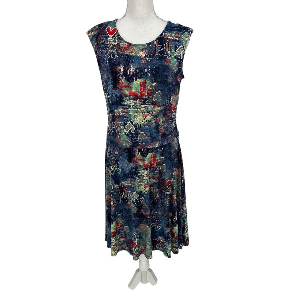 NEW SAMPLE Bali Colorful Batik Sleeveless Knee-Length Dress Sz 8